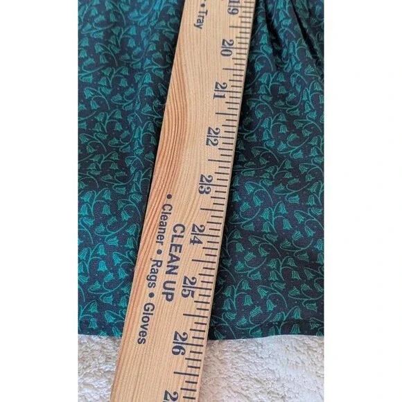 Loft Green and Navy Layered Look Long Sleeve Blouse Size Med - Picture 7 of 8